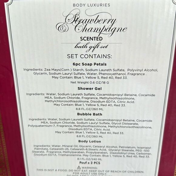 NEW body luxuries strawberry champagne scented bath kit - Picture 6 of 7